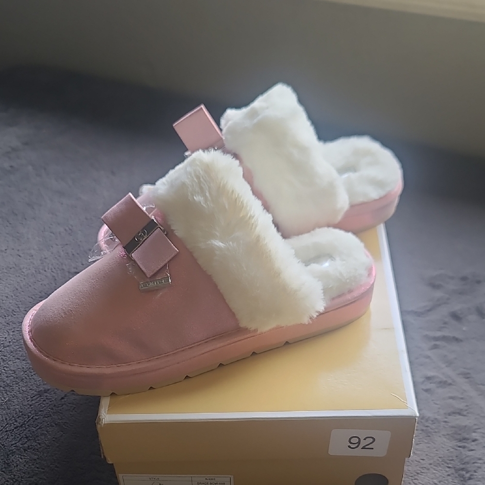 Michael Kors Blush and Cream Slippers